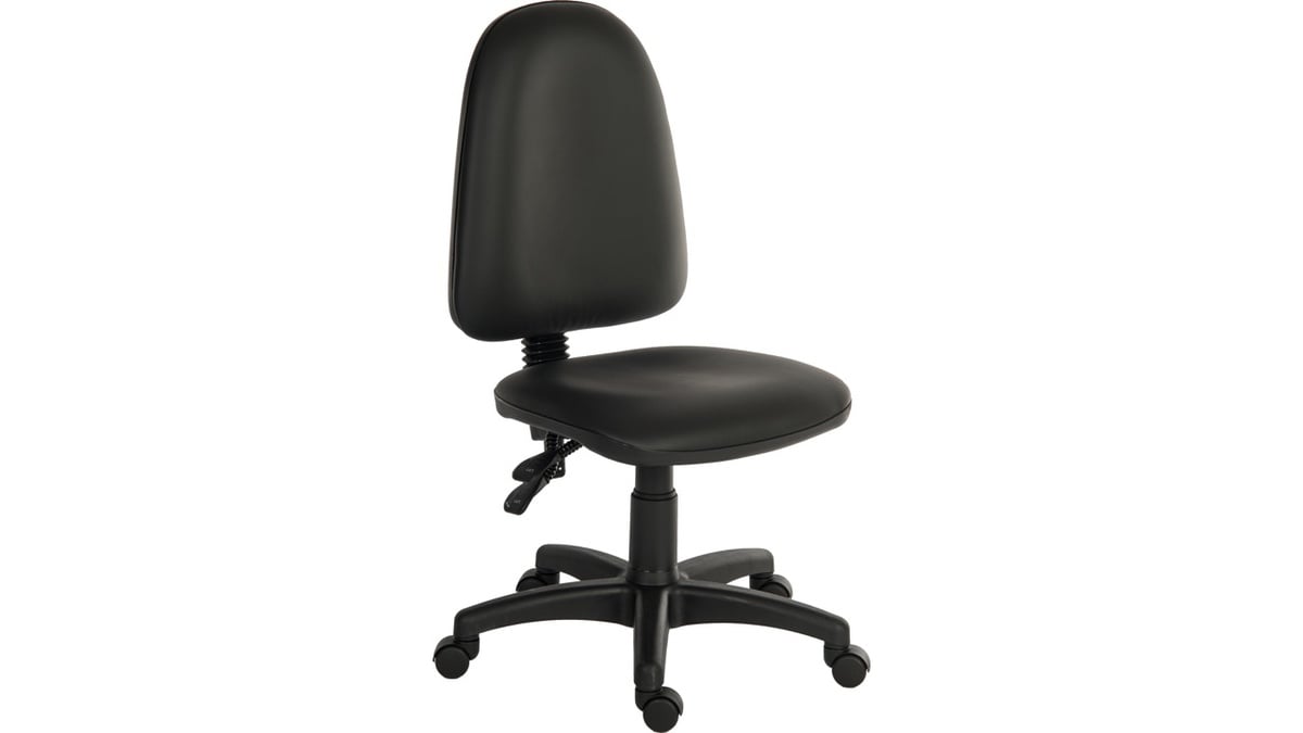 Ergo Twin PU Chair:  Wipe Clean Finish, 2 Levers for Backrest Angle + Seat Height Adjustment image