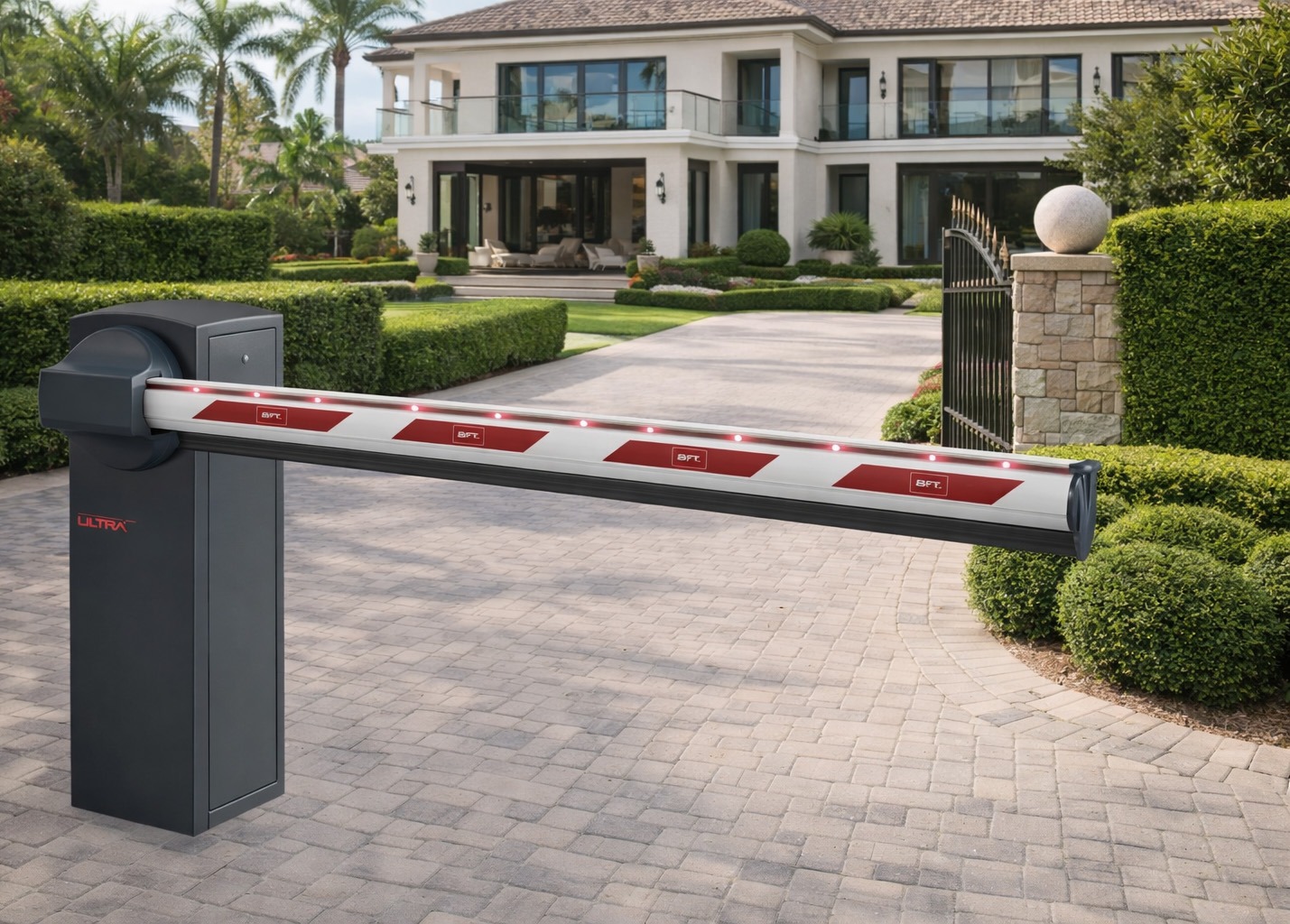 Automatic Arm Barrier Kit Galvanised & Durable - 3Yr Gte Plus Anti-Vandalism Protection BFT Maxima Ultra 68