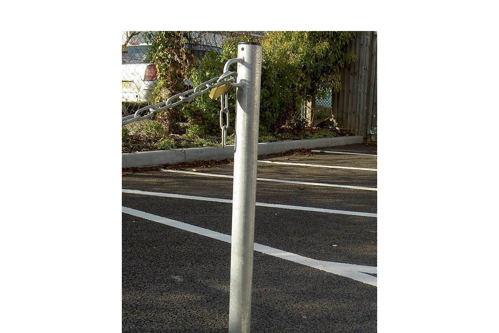 Galvanised Steel Bollards: Eylets, D76/90mm - H900mm