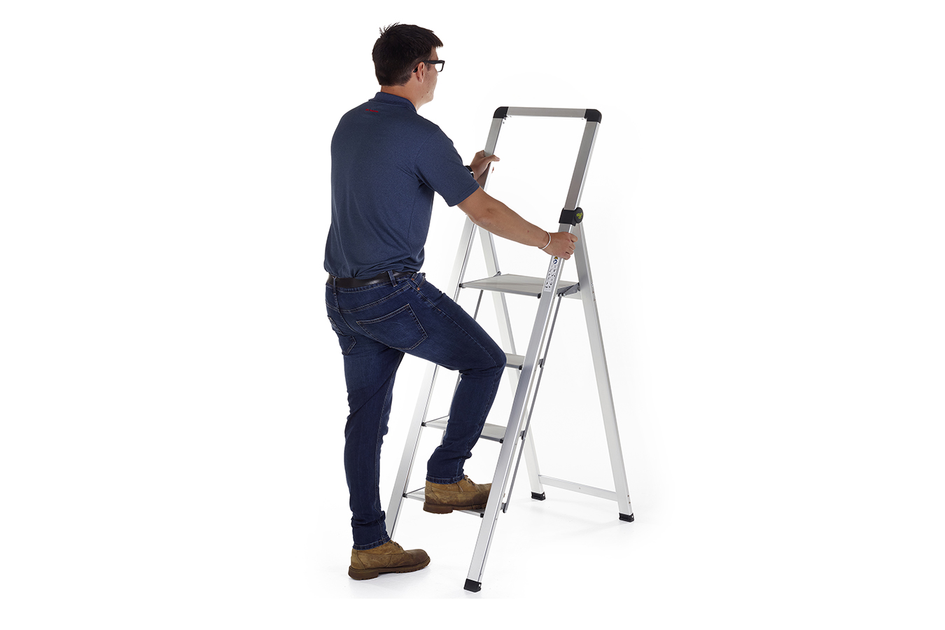 Slim Folding Step(s) 2, 3 & 4 Tread options with Handrail & Anti-Slip
