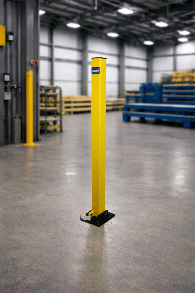Parking Post, Folding: Including Stainless Steel Padlock 
Hi-Vis Affordable Premises Security + 5 Year Warranty