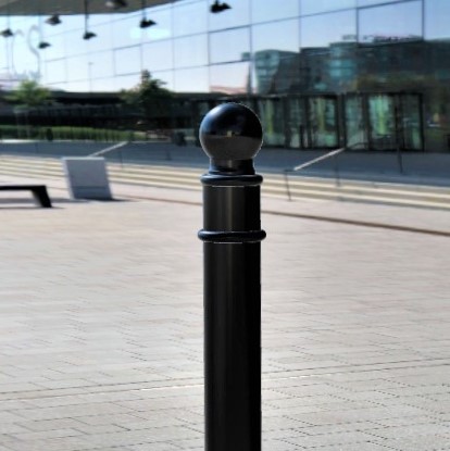 Sphere Top Steel Bollard: H1000mm & D114mm