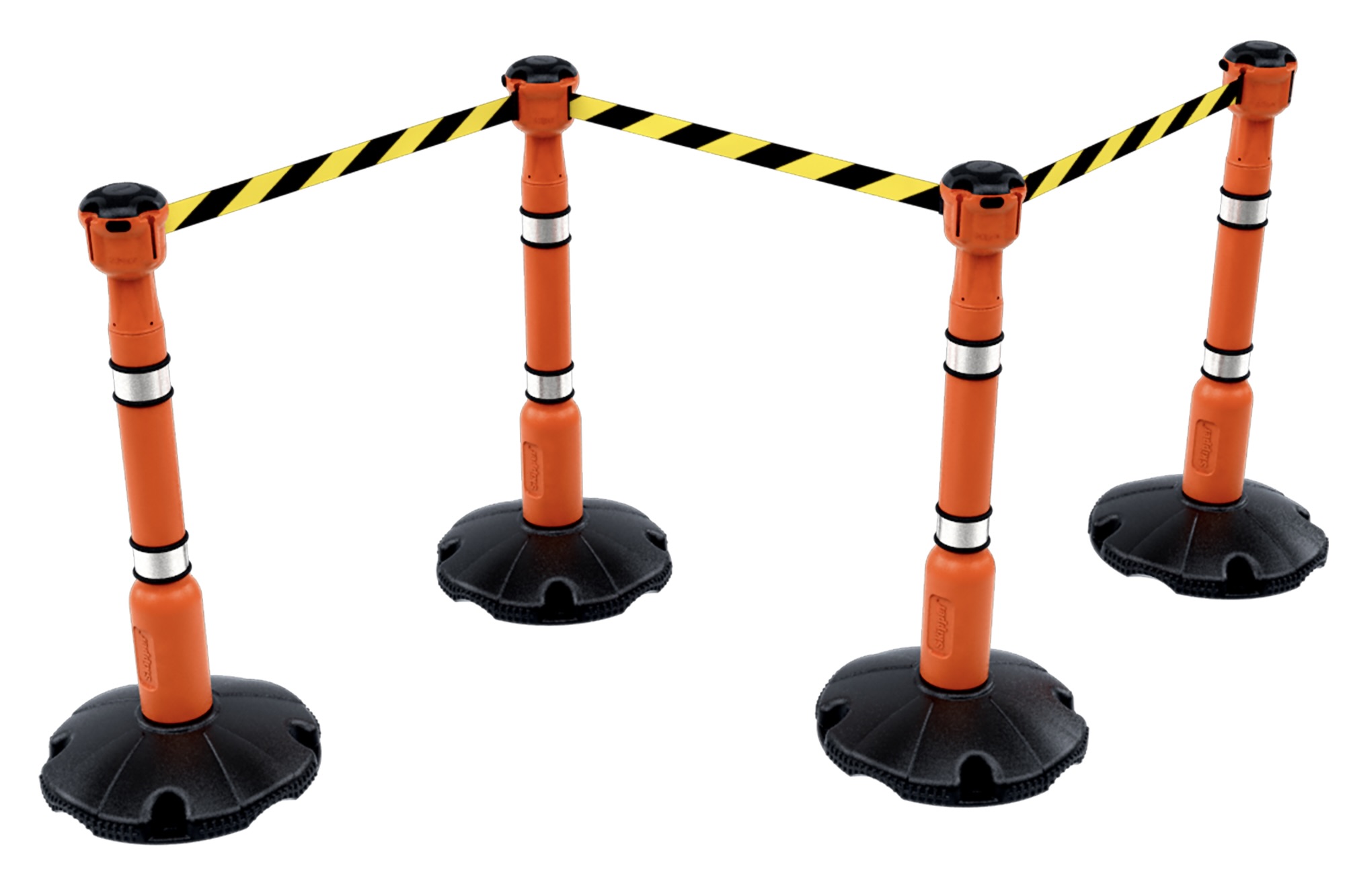 Retractable 27m Safety Barrier Kit - Colour choice with 4 Posts & Bases for Rapid Safe Work Zone