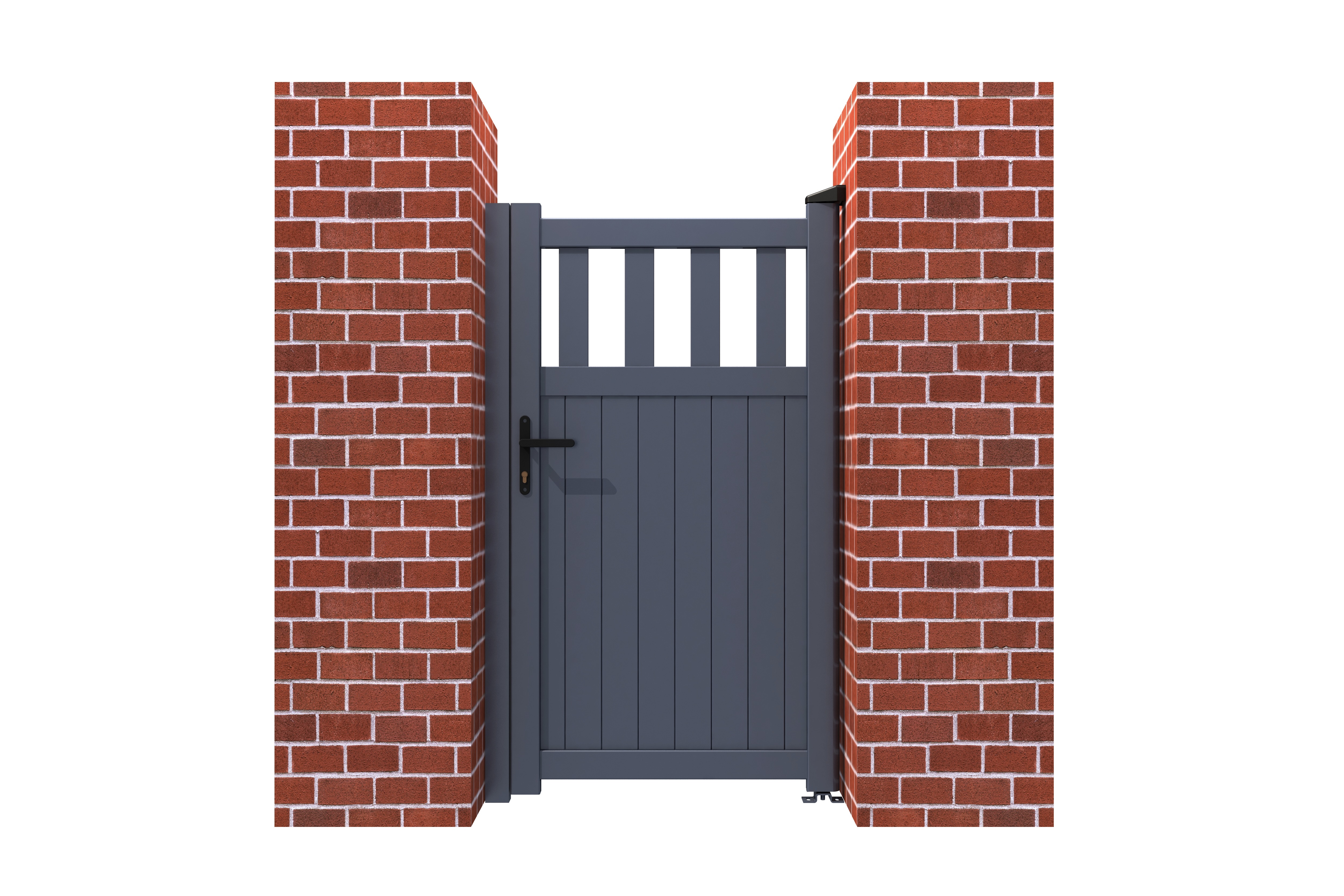 Garden Side Gate Flat Topped with Mixed Vertical Infill
In Grey or Black - Smart and Modern