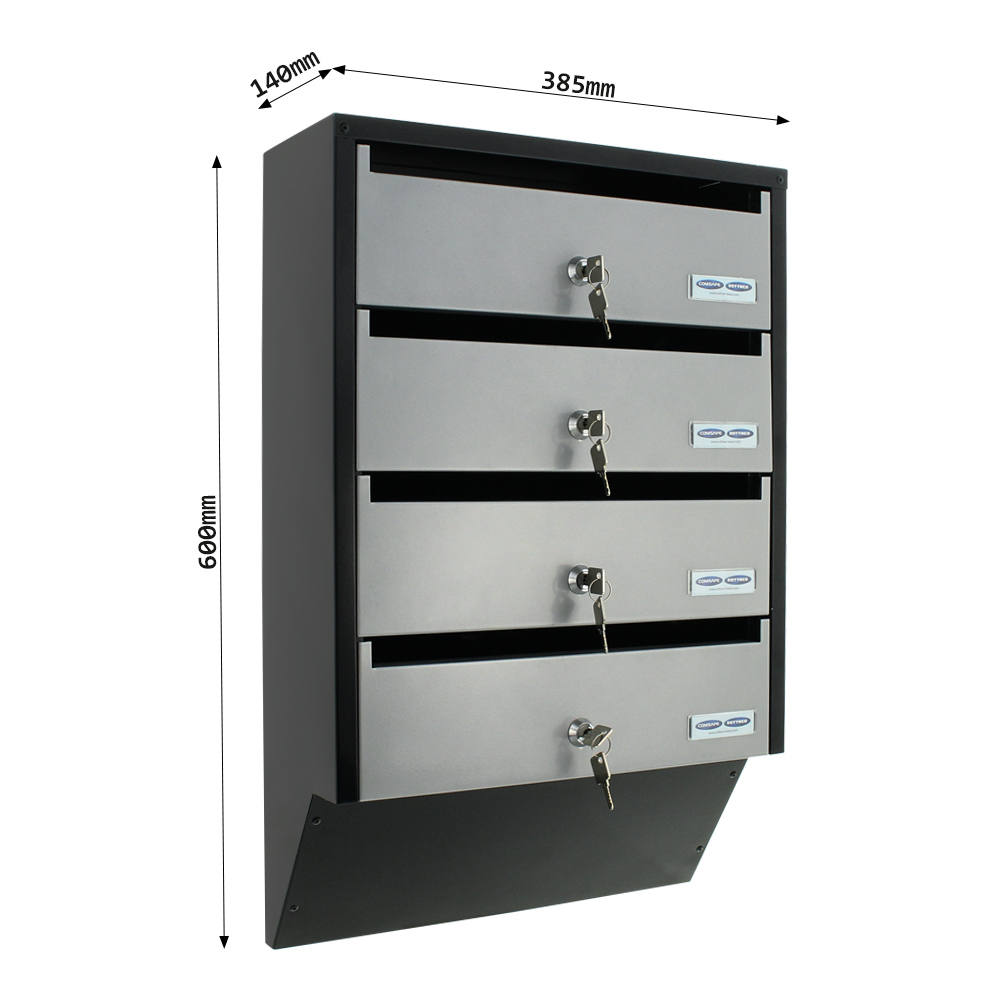 Apartment Mailbox Depot 4 Cylinder Lock Silver/Black
