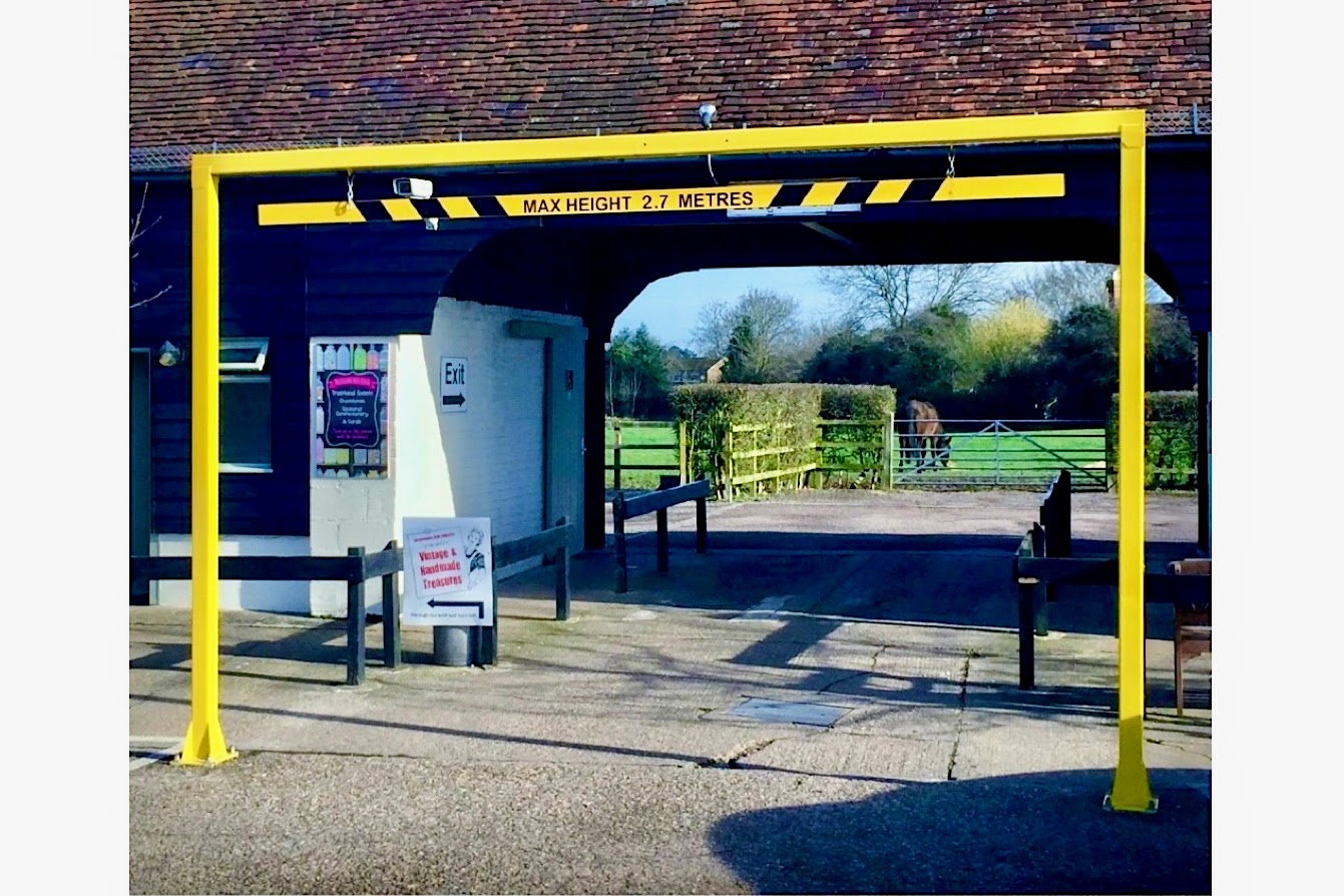 Height Restriction Barrier Fixed. Available between 3 - 10m Wide and 1.9 - 2.3m High. Choice of finishes and fitting type.