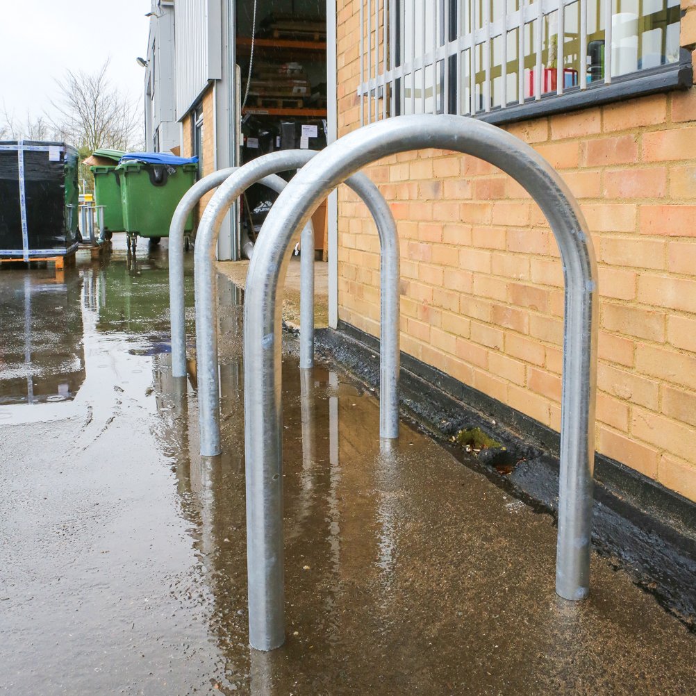Hoop Trombone Style Bike Stand: Diameter 60mm
Galvanised & Colours - H1000 & W625mm