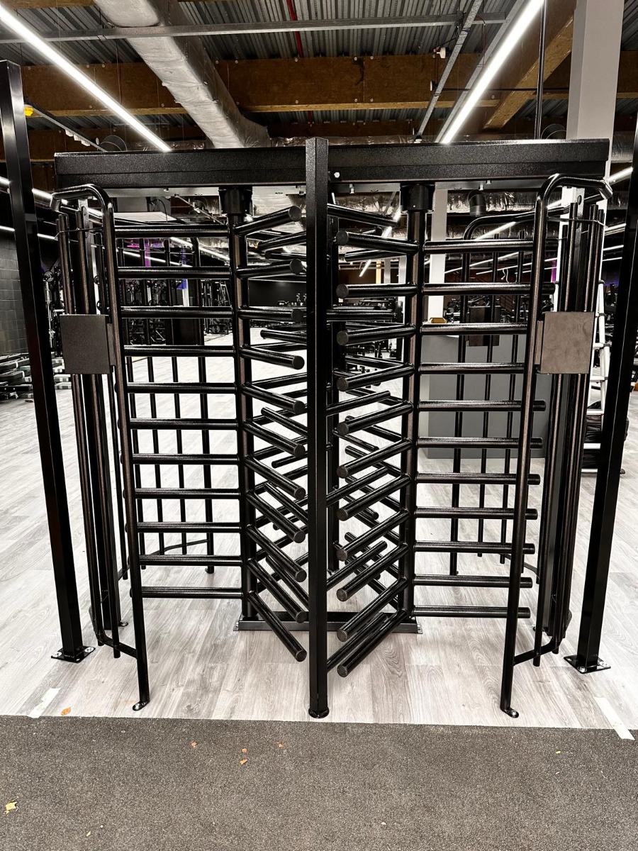 Twin turnstile with faceplates for access controls