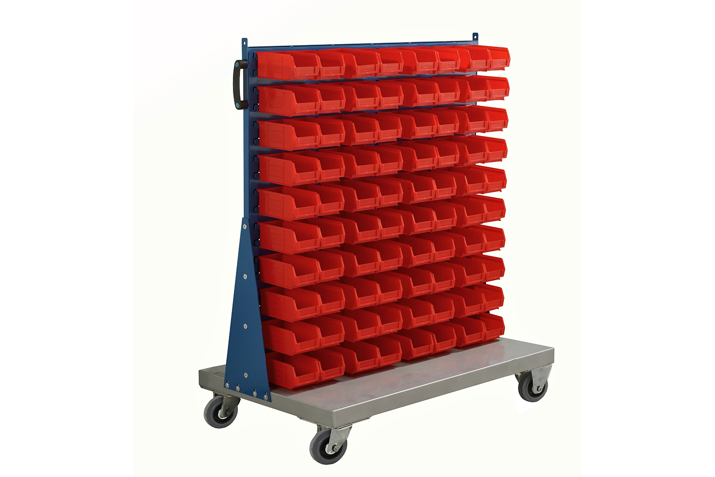 Louvred Single Sided Panel Trolley with Coloured TC Bin Kits