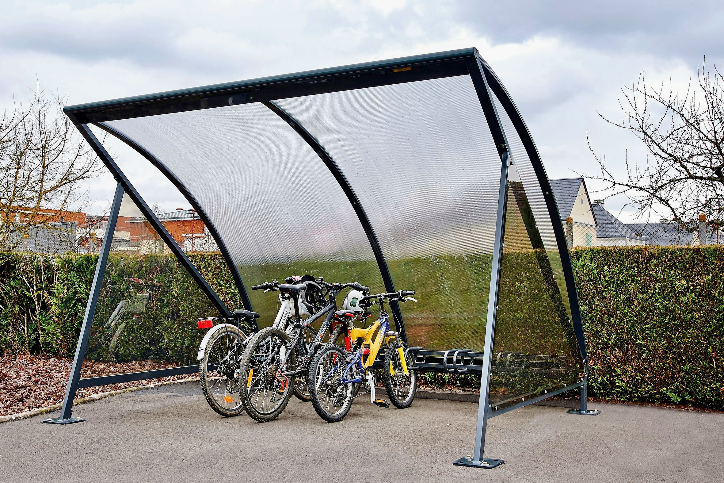 Moonshape Bike Shelter - Modular & Expandable Customisable Design - Galvanised & Painted Finishes Robust & Weatherproof - Contemporary Protection