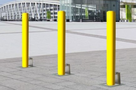 Bollard Removable (60-219mm DIA)1000mm above ground - Galvanised and Yellow