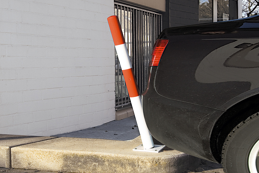 Bollard Spring Loaded (76mm DIA) 1000mm above ground - Galvanised & Powder Coated