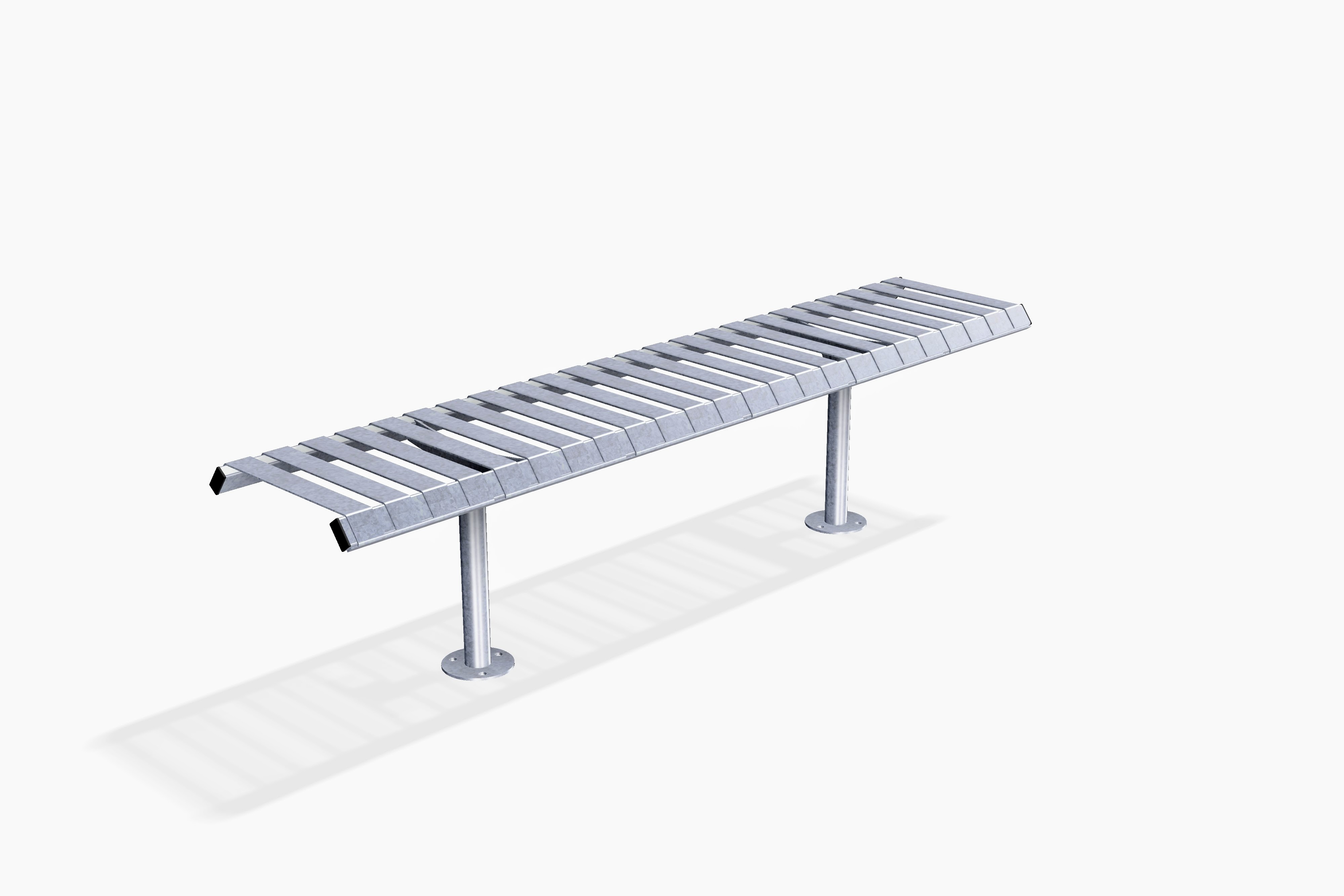 Rockingham O/D Bench: 300 Galvanised and Stainless Steel Powder Coat Colour Finishing Ideal for Out-door Public Areas