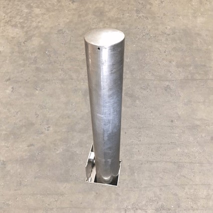 Removable Round Galvanised Steel Security Bollard 
H900mm (Diameter 60mm to 193mm) with Padlock System