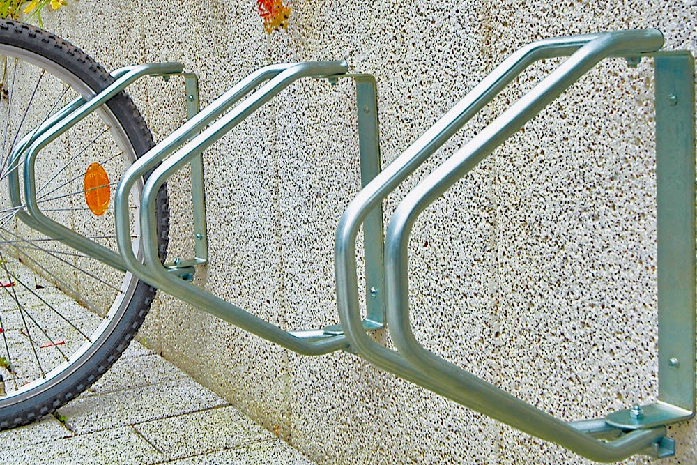 City Bicycle Rack Wall-Mount: (180 degree Adjustment) 
Up to 50mm Tyres | Galvanised Steel, Long Service Life
