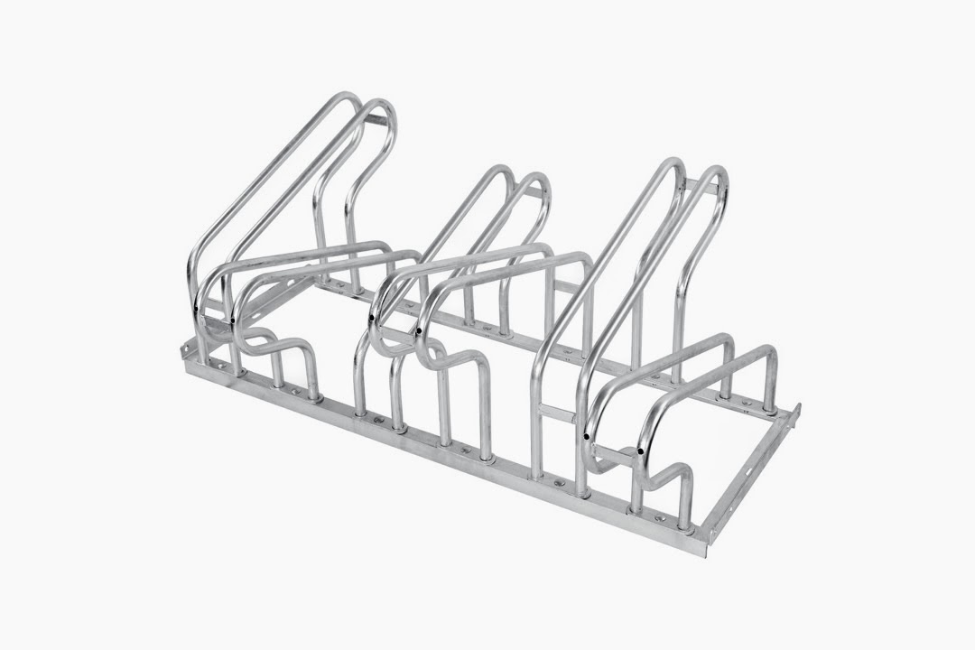 Dual-Sided City Bicycle Rack: Flexible Parking (6-12 Bikes) Galvanised Durable Finish