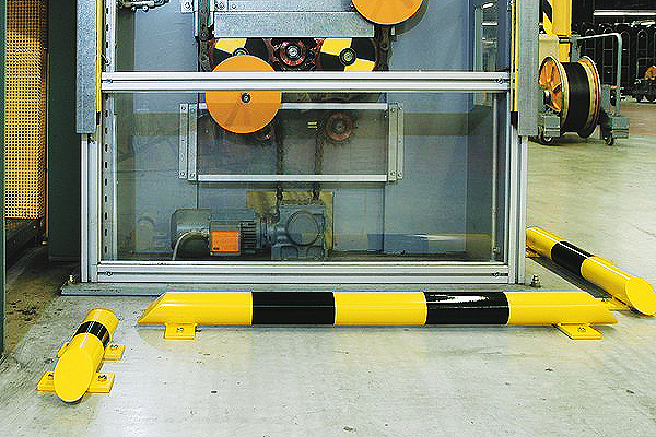 Low-Profile Impact Barriers: High-Visibility Premium Steel Industrial Safety Protection (Straight & Corner Bars)