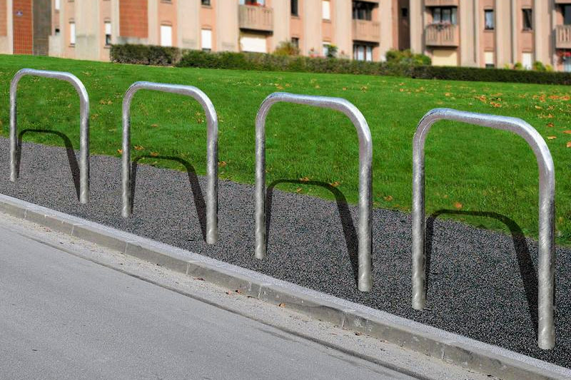 Steel Hoop Barriers: H1000mm For Perimeters & Trolley Bays (D60mm) Concrete In. Galvanised, Robust & 10 Yr GTE