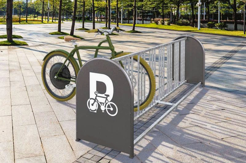 16 Space Bike Rack: DBL SIDED Secure Bike Parking Universally Durable Galv. Steel: 10Y WTY