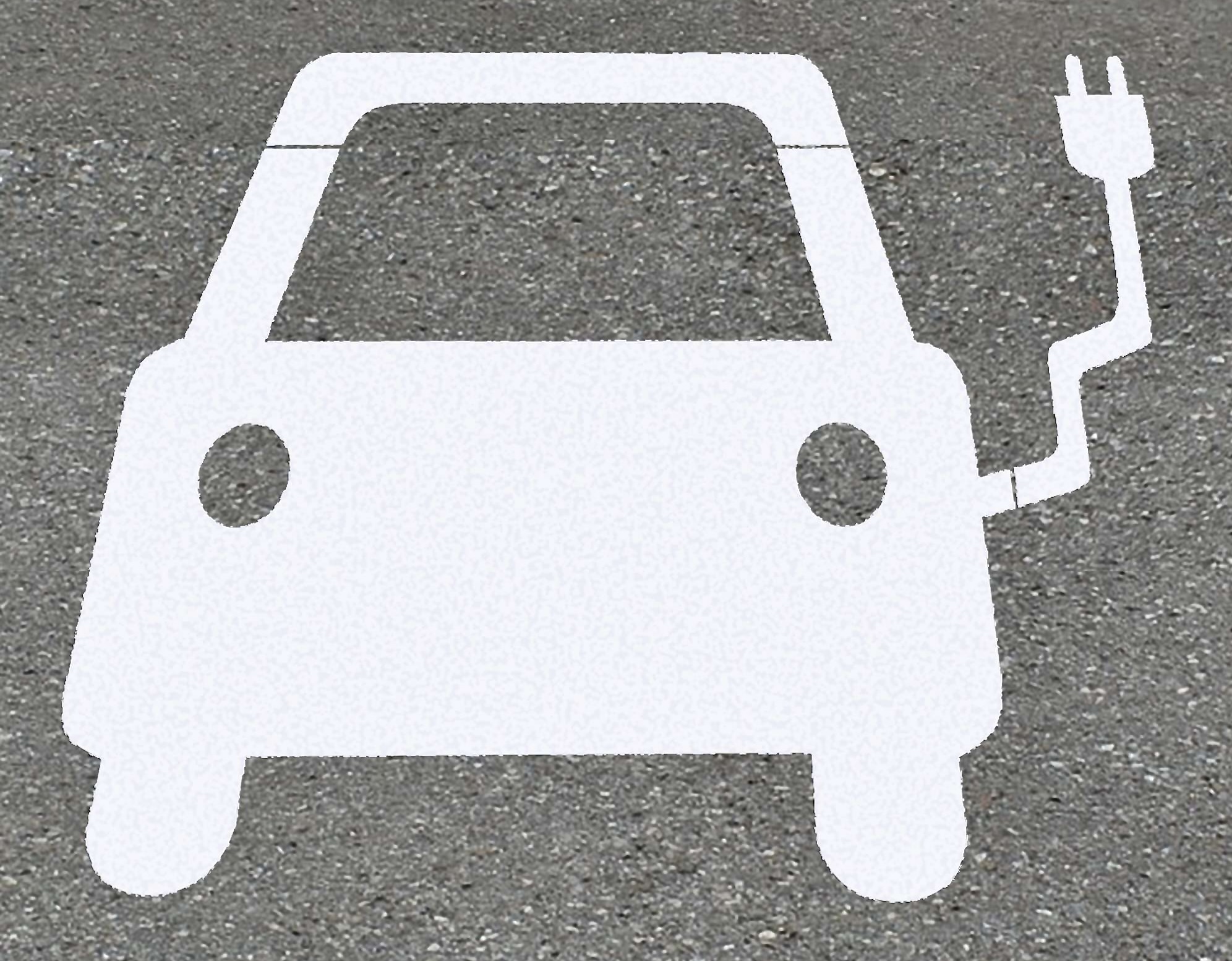 EV Charging Bay Symbols Permanent Marking Lasts 5 x longer than floor marking paint.