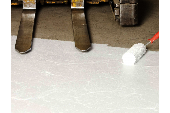 Paint, Anti-slip Floor Coating for busy areas and forklift areas. Indoor use only. Easily applied by roller, brush or spray gun.
