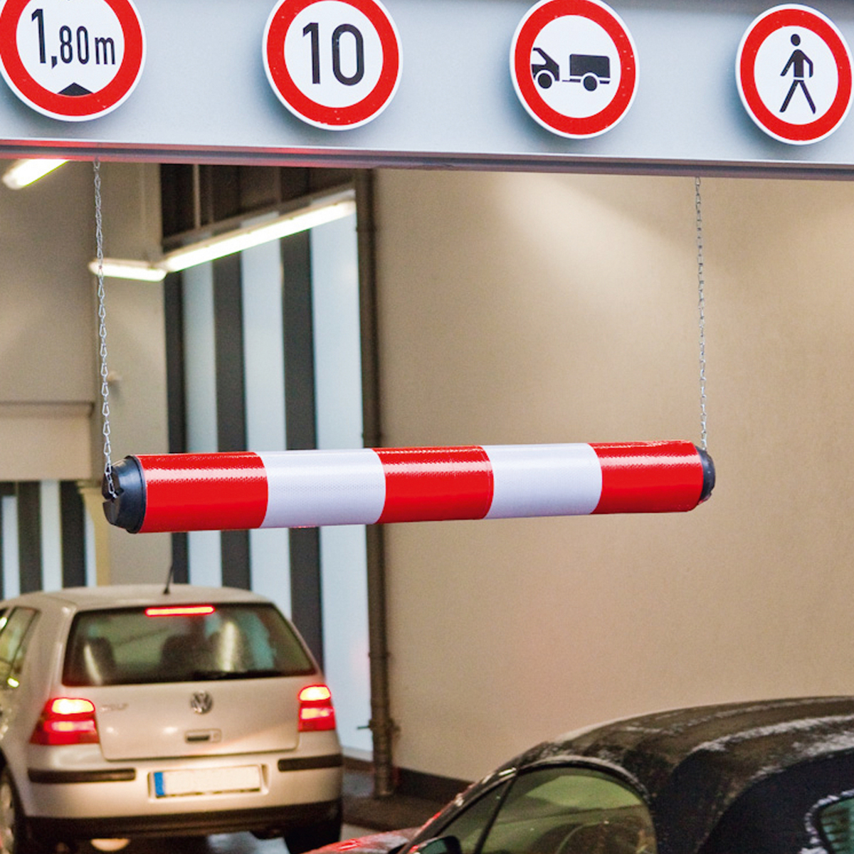 Height Restrictor Bar, Suitable for car parks, areas with restricted clearance, warehouses. Easily Installed