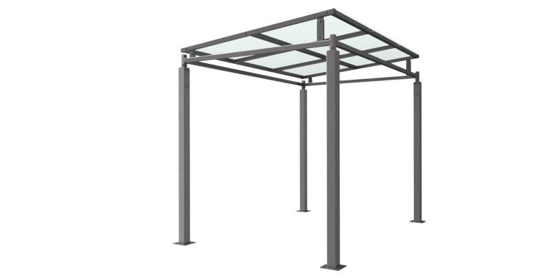 Bedford Shelter: (PETG) Clear Angled Flat Roof
For Bike Storage or Walkway Cover - Galvanised