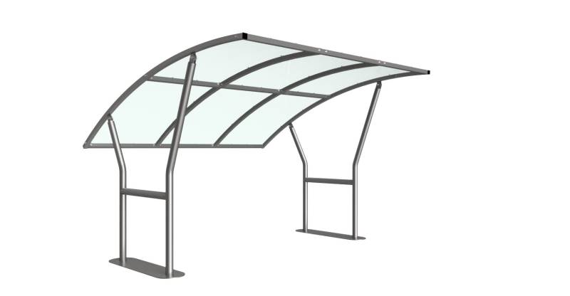 Cycle Shelter - Modern Practical Single Sided Design in Galvanised Robust Finish