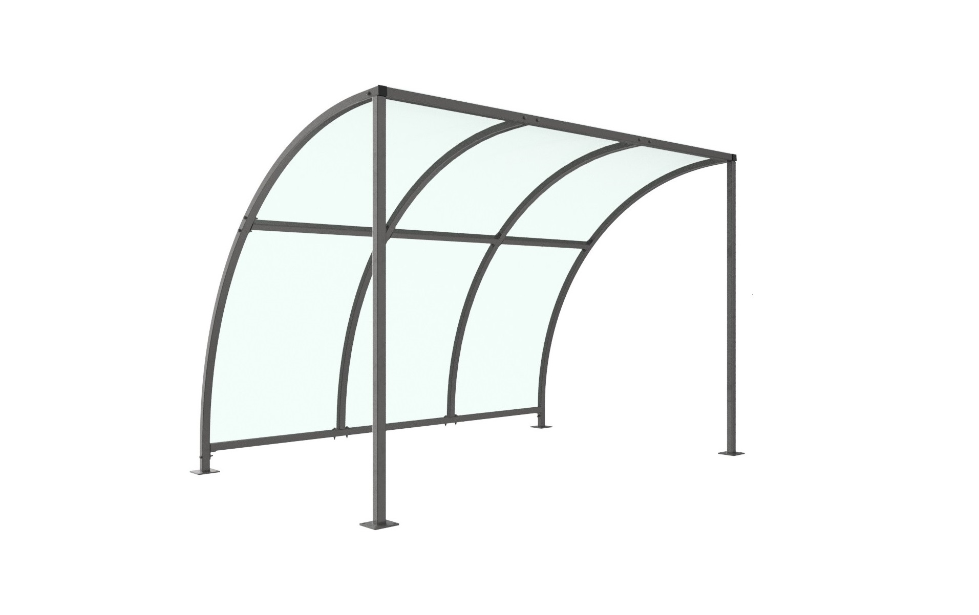 Curved Leyton Multi-Use Shelter: Clear Roof (PETG)