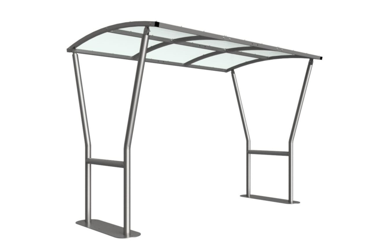 Stanton Bike Shelter: (PETG) Galvanised Open Sided Frame Easy Access Sheltering