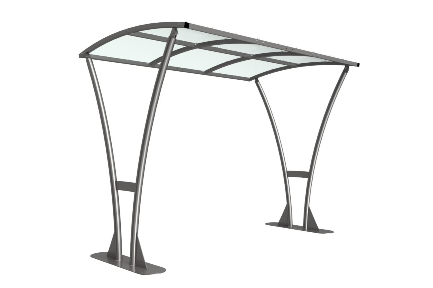 Tatham Bicycle Shelter: (2-5M) Durable Galvanised Steel Frame Styled Curved PETG Roof