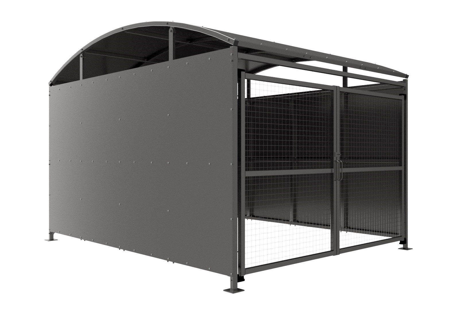 YM1 Shelter with lockable Gates, Ideal for Recycling & Bins - Extension bays available