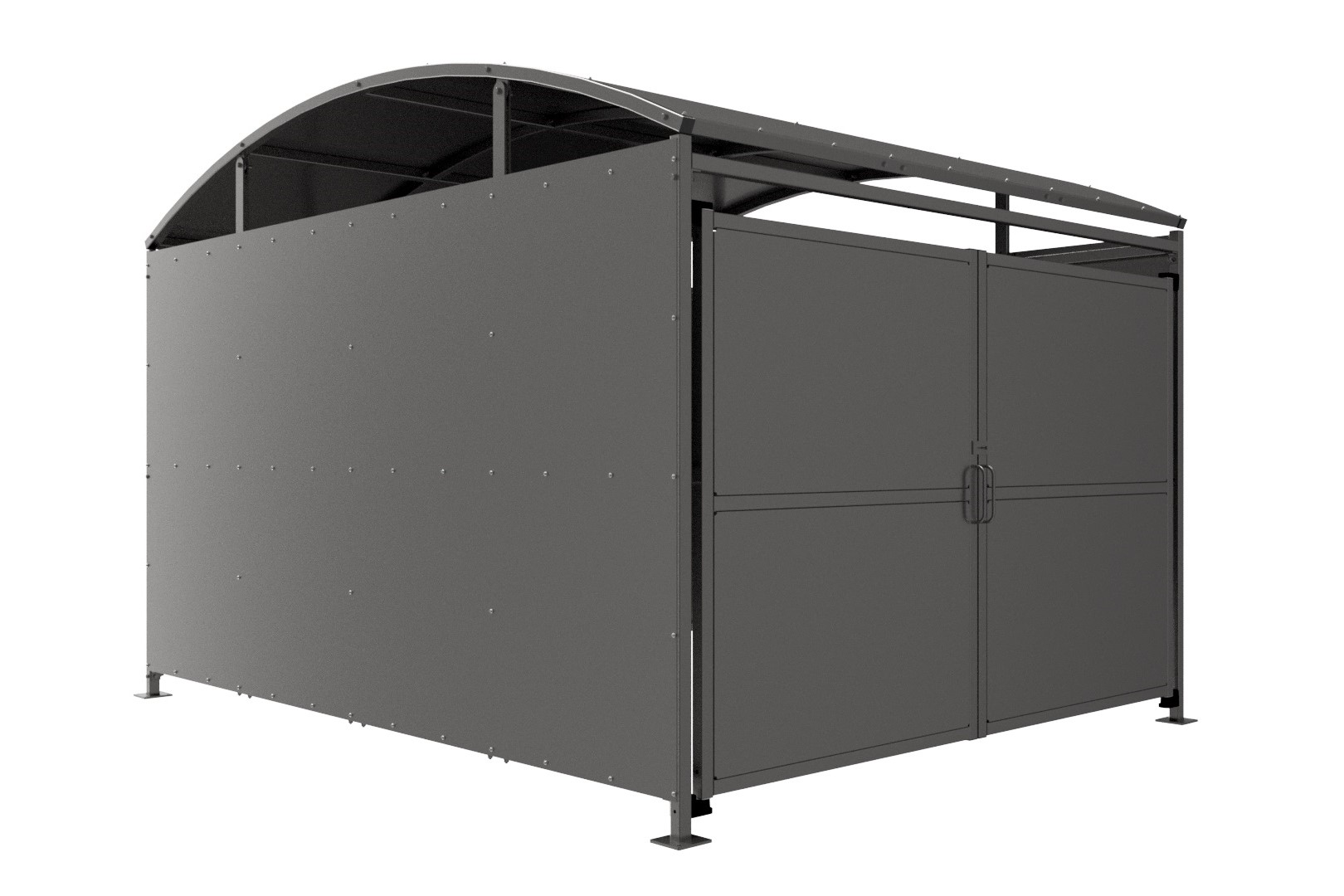 YM2 Shelter with lockable Gates, Ideal for Recycling & Bins - Extension bays available