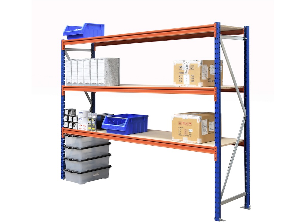 Longspan Racking Shelving Module Extension & Starter Bays Expandable for Extra Shelf level Heavy Duty Storage: Height 2.5m