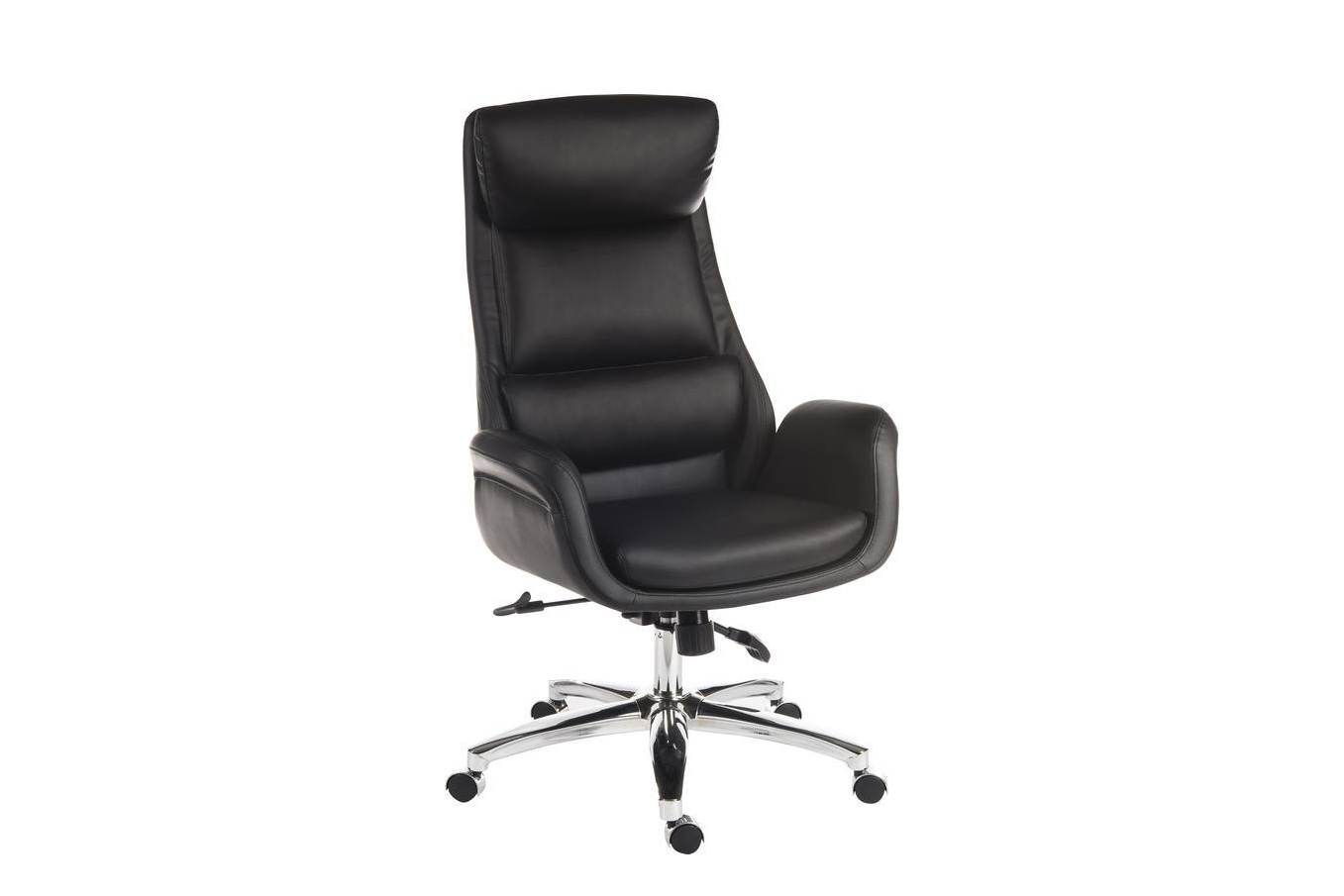 Ambassador Reclining Chair: Soft Leather Look Upholstery, Infinite Locking Recline Function + Height Adjustment