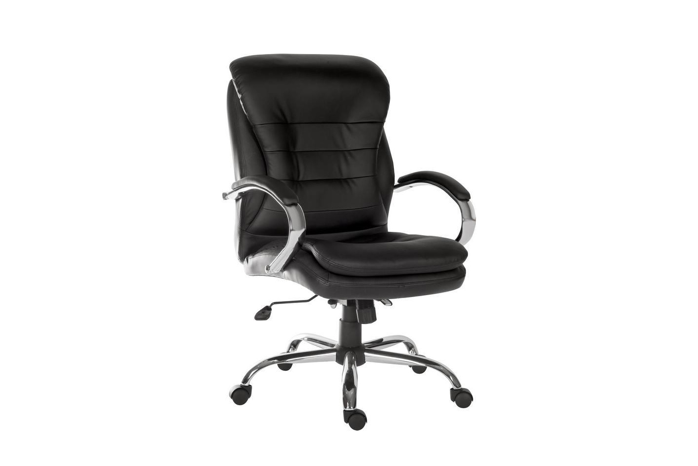 Goliath Light Chair: Durable Black Bonded Leather, Padded Armrest Support, Tilt Comfort + Height Adjust