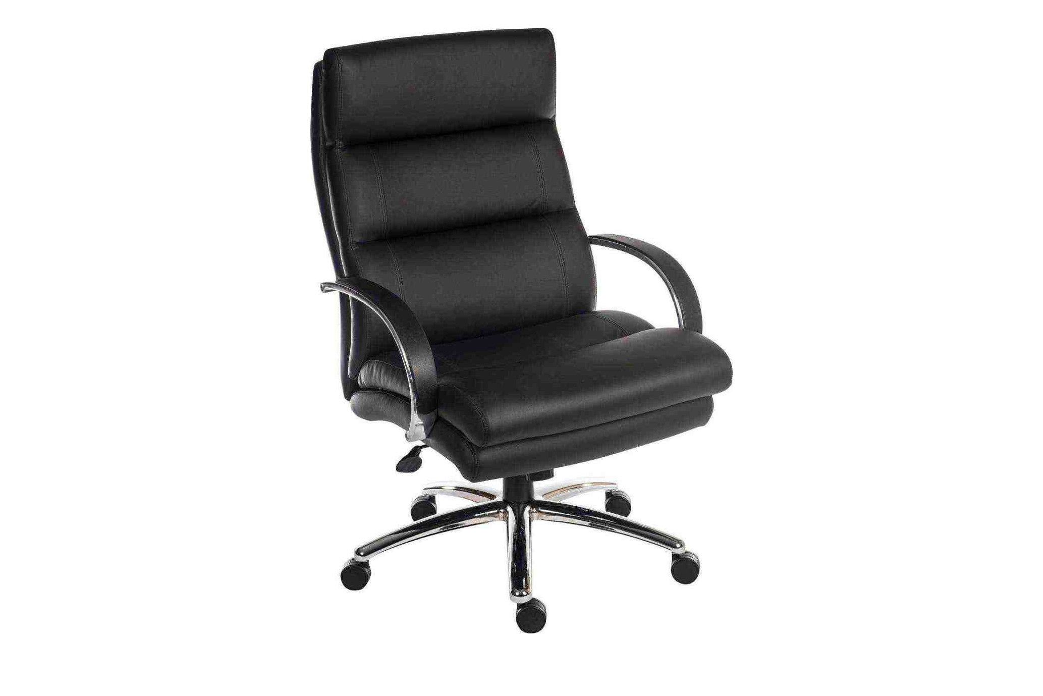 Samson HD Office Chair: Soft Leather-Look with Comfort & Rated for 24hr Use, Fully Adjustable + 170Kg Support