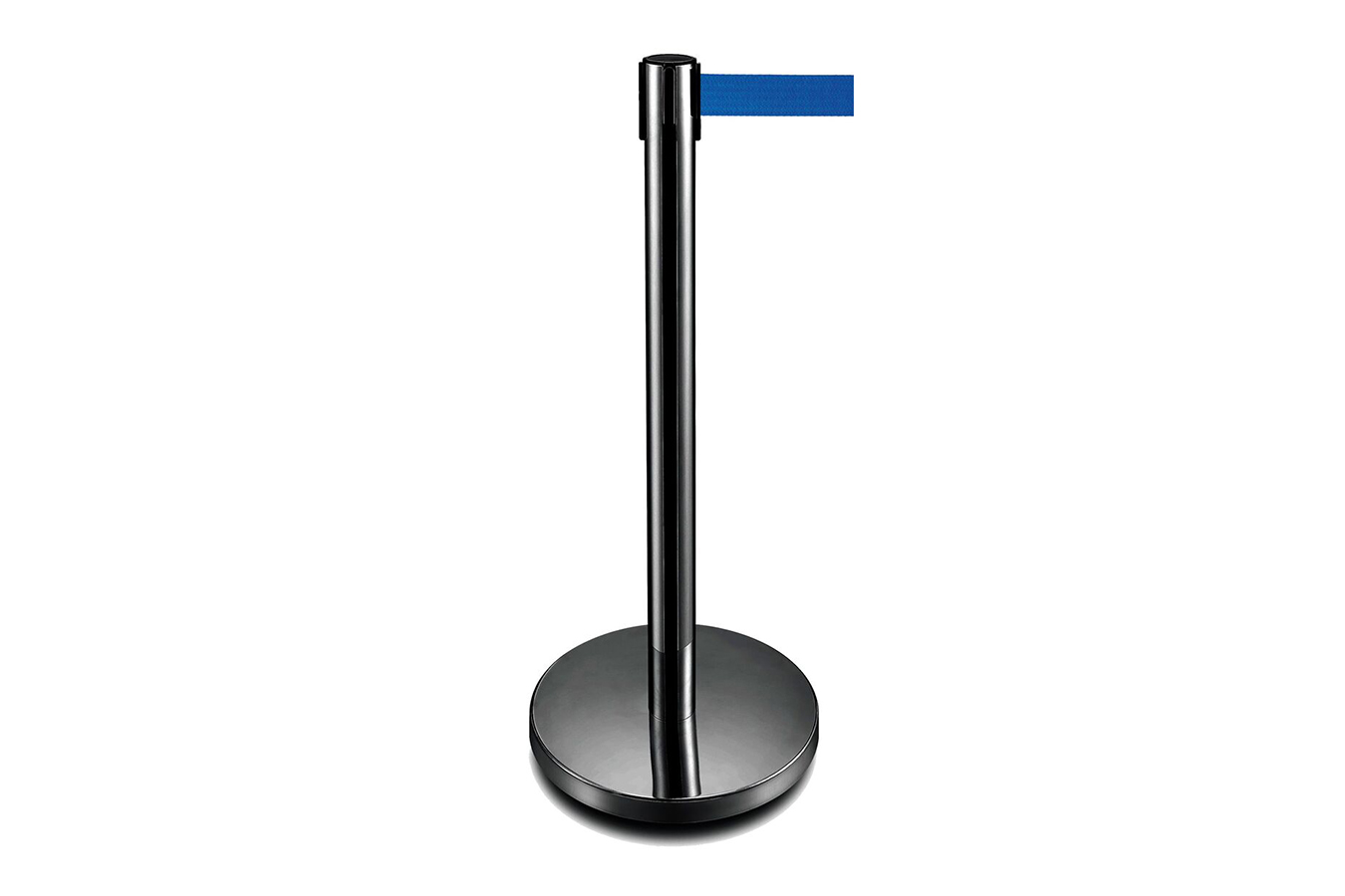 Retractable Belt Barrier Black Post with Blue Belt -2m for variety of applications