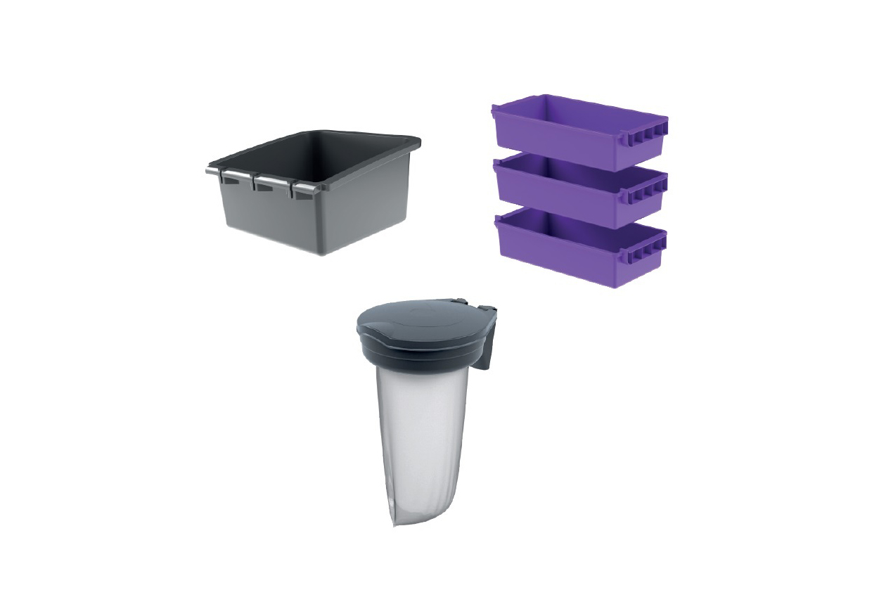 Janitorial cart accessory kit for Multi-cart Transport Trolley