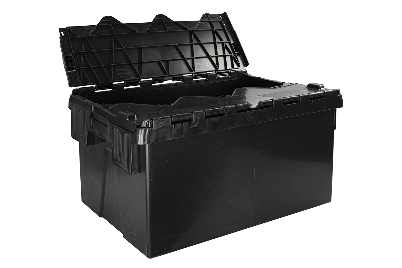 Storage Boxes ('Euro Containers') with Lids 
Recycled Black Strong Plastic & Sold in Packs of 2