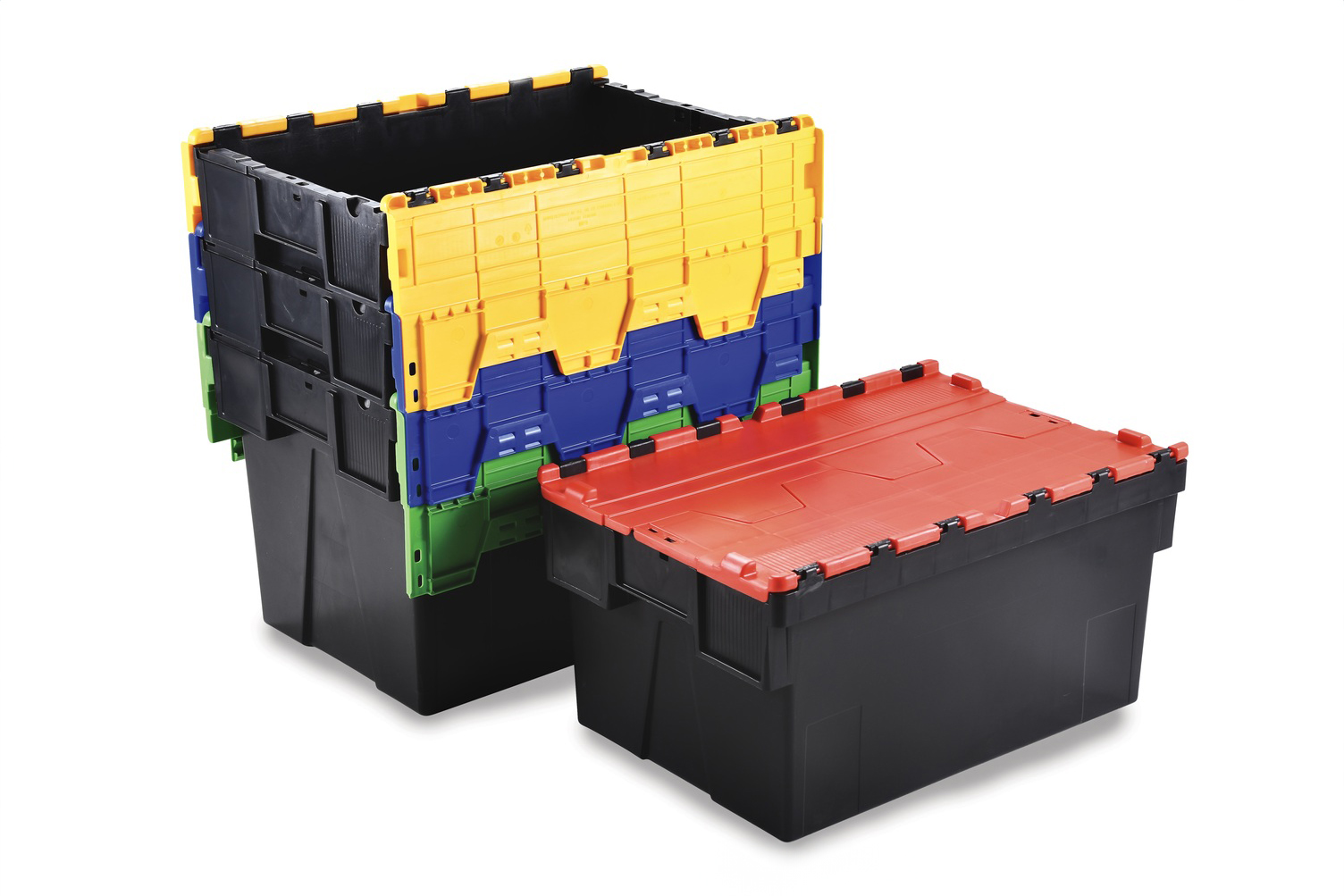 Euro Containers in Packs of 2 - Lidded with Size & Colour Choice plus High Impact Built-in Protection