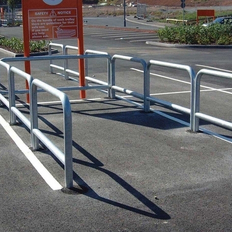 Trolley Hooped Barrier Rails (76mm Dia) 'Supermarket Favourite'
