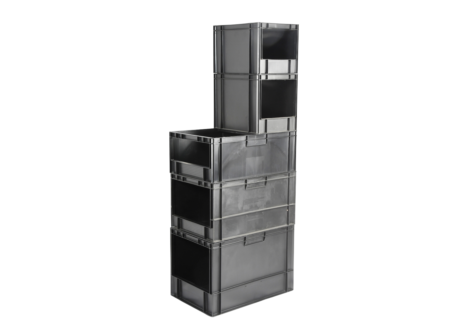 Euro Containers Open Fronted 'Topstore' in Multi-packs with Various Size Options - Available in Black