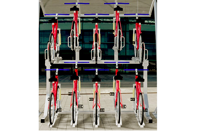 Bike Rack-Double Stack -maximise the number of bikes that are stored in an allotted area