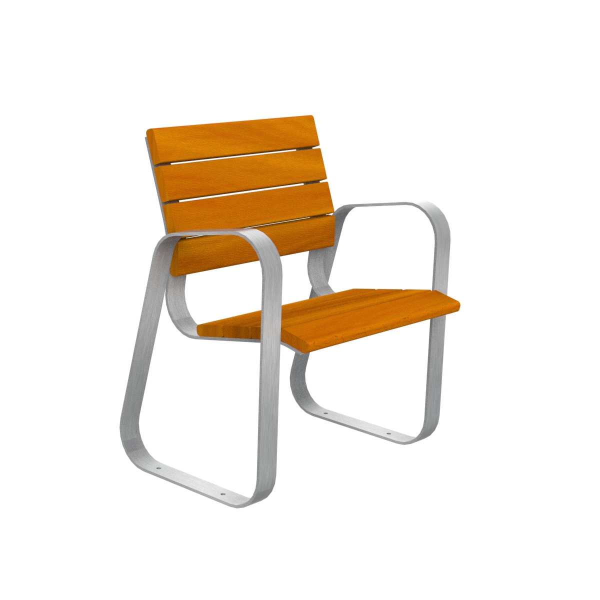 Outdoor Chair - wood and steel construction, anti-graffiti finish