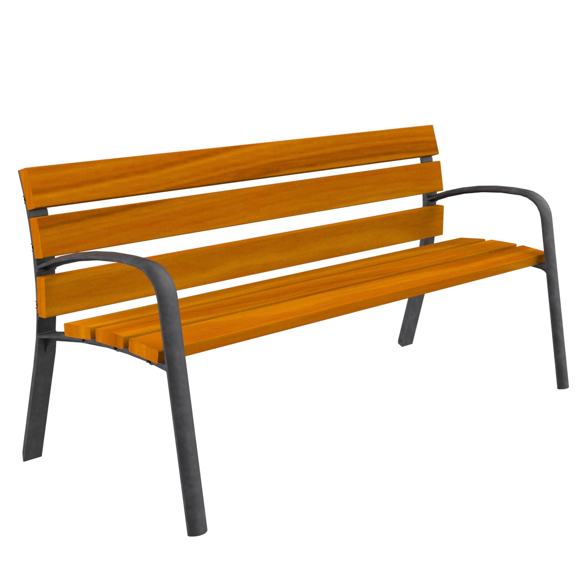 Outdoor Bench - cast iron and tropical wood construction, anti-fungal, water-repellent