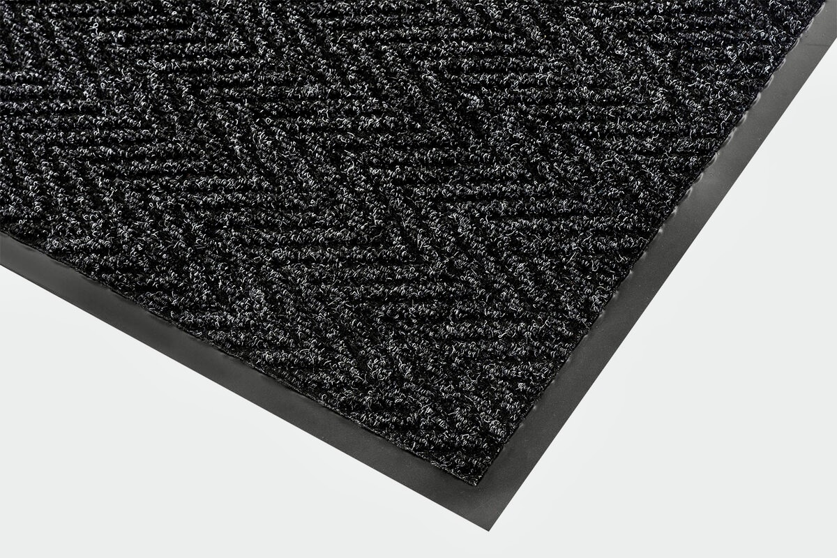 High Performing Entrance MatHerringbone Charcoal FinishHeavy Footfall Traffic DurableAnti-Slip & Stain Resistant