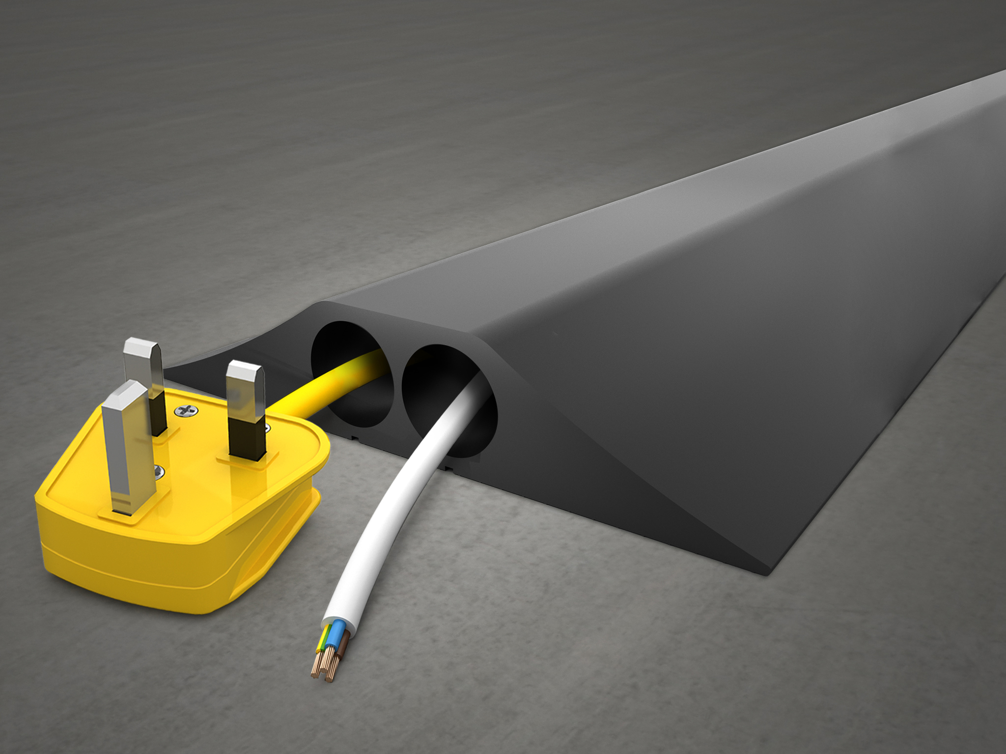 Heavy Duty Cable Mat (2 Ducts) Protection from Vehicle Traffic Ideal for Industry, Events, Shows