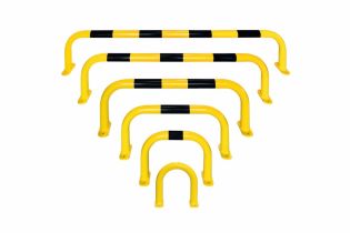 Hooped Protection TÜV-Tested Safety Guards: D60mm
Indoors: Powder Coat Yellow & Black Bands
Outdoors: Galv. Powder Coat Yellow & Black Bands
