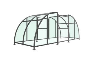 Cycle Shelter - SCC1 Compound - 2m to 5m Sizes - Galvanised Frame & 4mm PETG Clear Sheet Roof